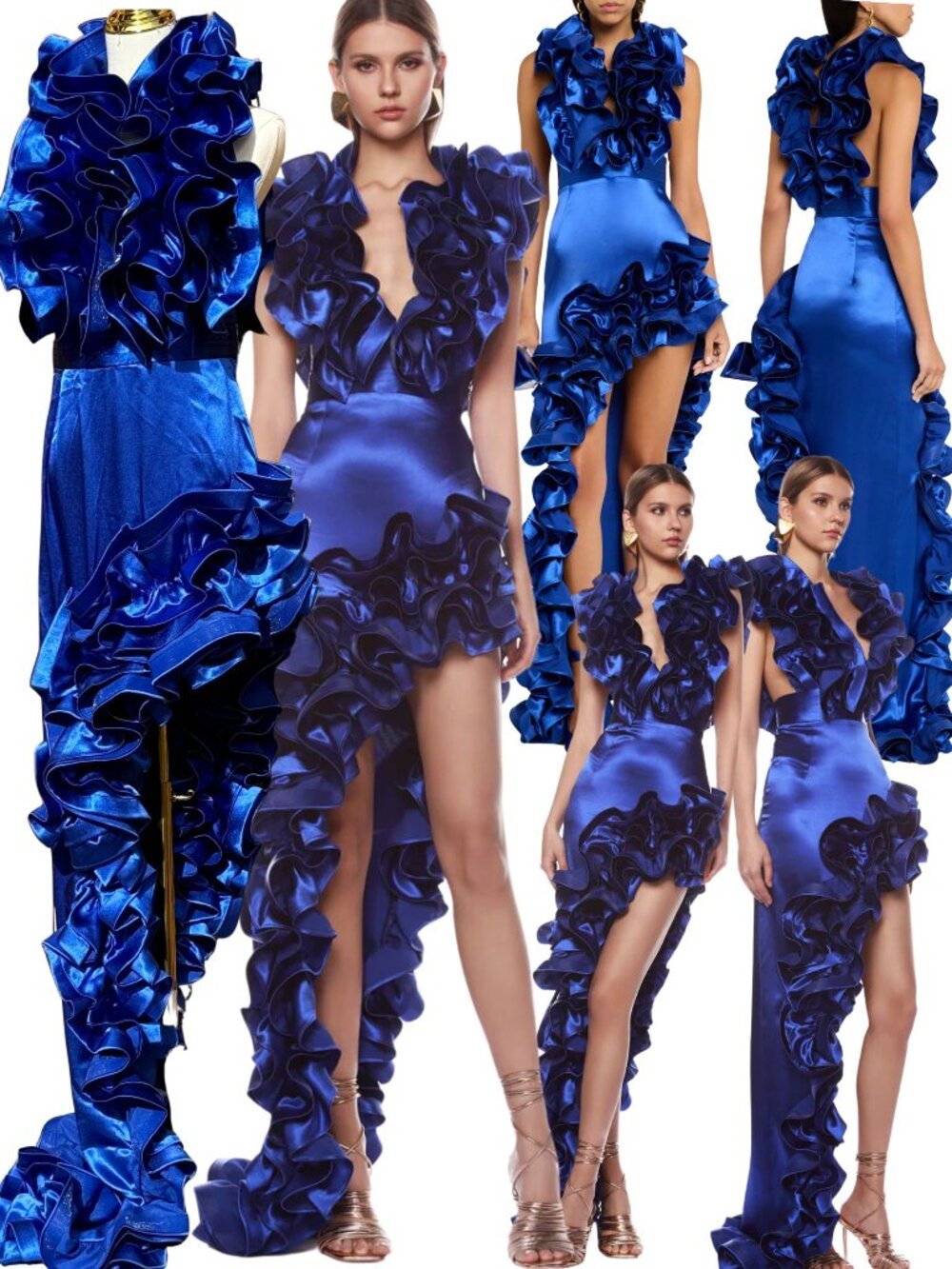 🆕 BRONX & BANCO 🧿 NWOT Aurora Cobalt Blue Gown, Sz XL / US 10